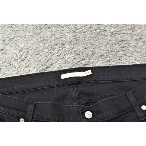 Levi's Women's Black Classic Bootcut Jeans 24W Plus Zip Solid Cotton Blend - Picture 5 of 7